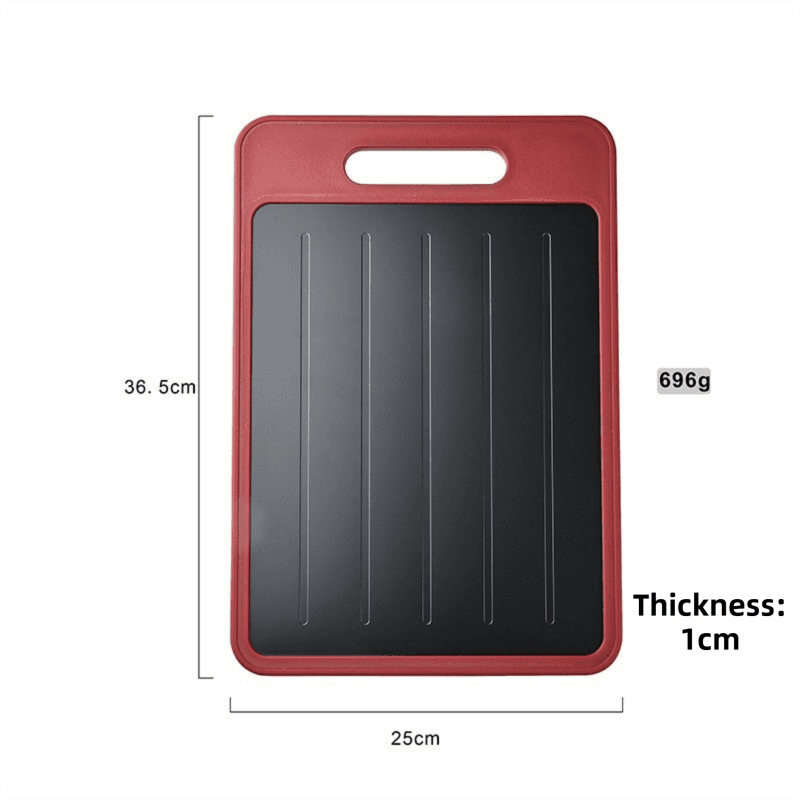 Red Aluminum Alloy Fast Thawing Dual-Sided Cutting Board (36.5 × 25 cm)