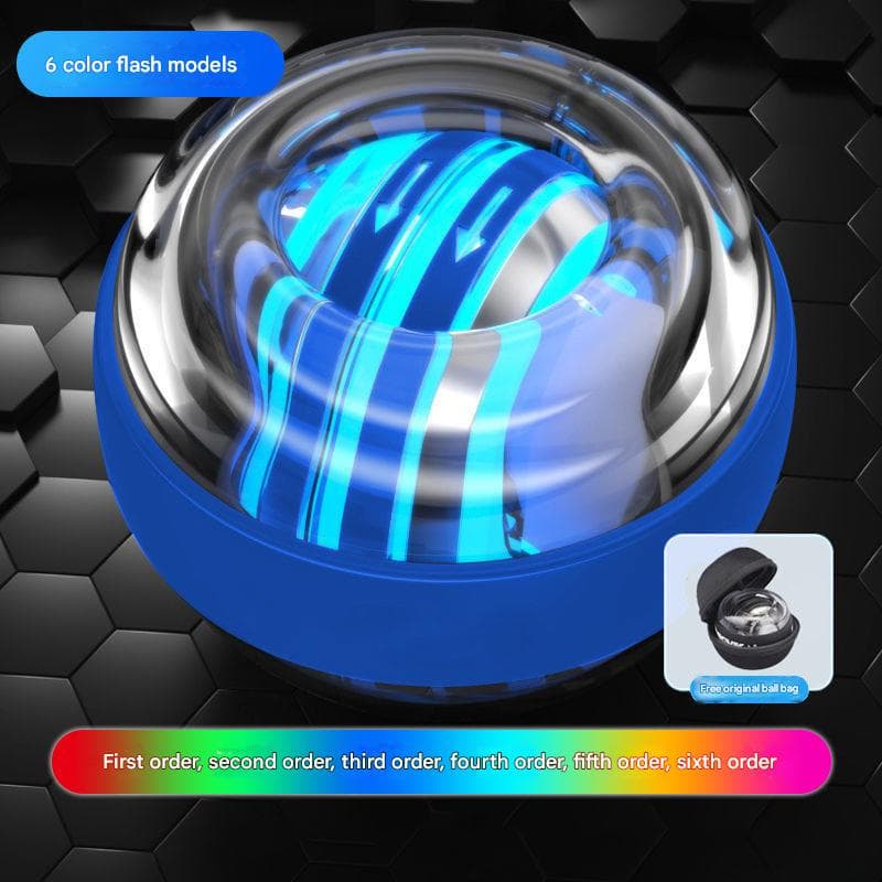 Blue LED Gyro Ball Wrist Power Trainer with Digital Counter and Auto-Start