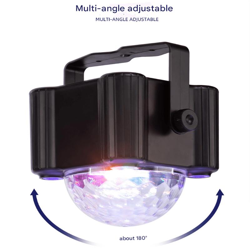 Black Sound Activated Disco Ball Party Light with Remote - RGB Strobe & UV
