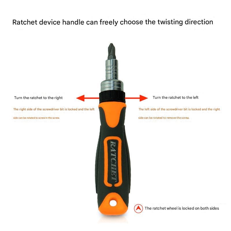 38-Piece Ratchet Screwdriver & Socket Wrench Set - Professional - Orange
