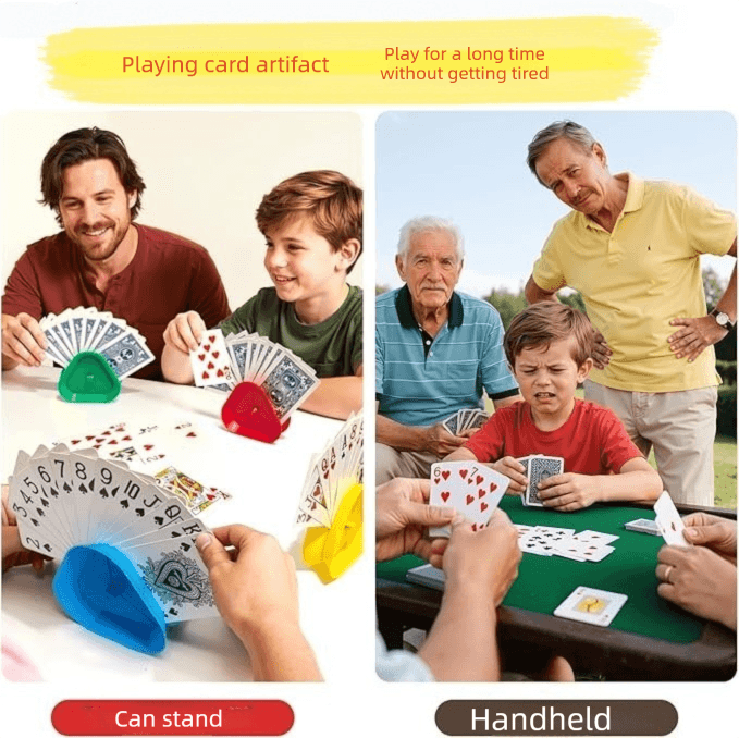 Triangle Playing Card Holders 4 Pack Hands Free Game Organizers for Kids