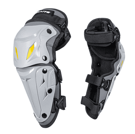 SULAITE CE Level 1 Certified Motorcycle Knee Pads Long Shin Guards Grey