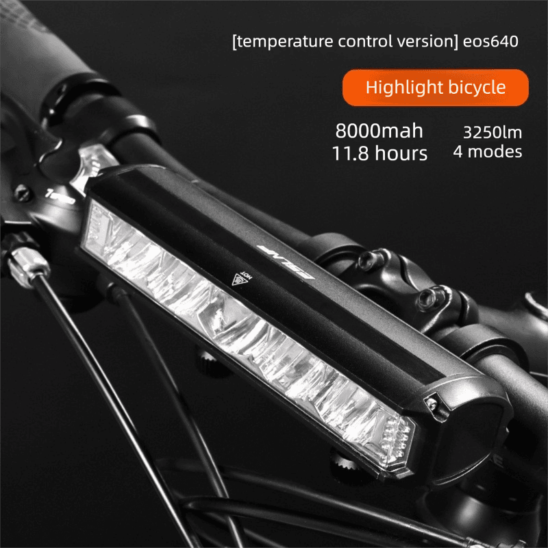 EOS640 Upgraded 3250 Lumen Super Bright Bike Light with Stable Dual Bracket