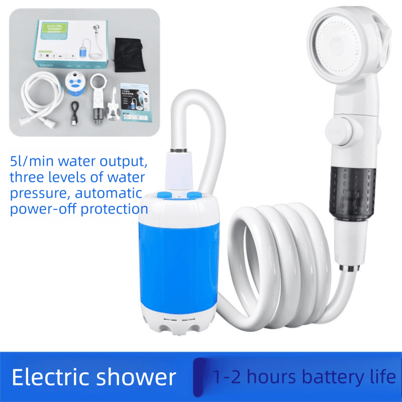 Portable Electric Outdoor Shower Kit Handheld Battery-Powered Shower Head