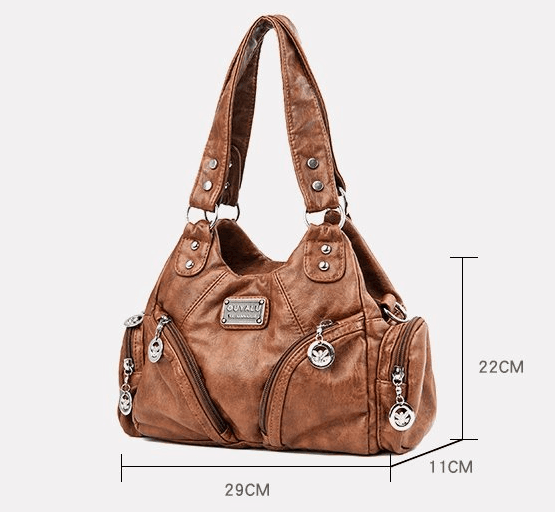 Wine Red Vintage Soft Leather Hobo Bag for Women - Multi-Pocket Shoulder