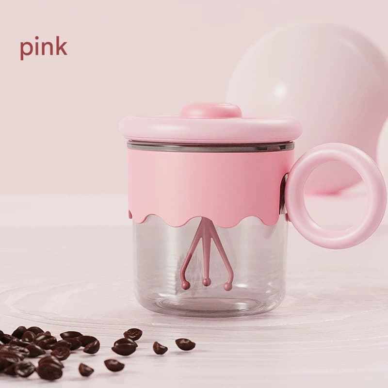 Automatic Self-Stirring Coffee Mug - 400 ml, 5000RPM, USB-C - Pink