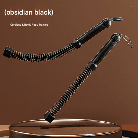 Black Heavy Cordless Battle Rope - Portable Weighted Fitness Rope for Home