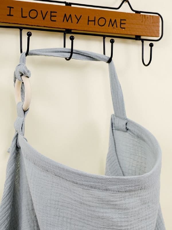 Grayish blue Soft Muslin Cotton Nursing Cover - Breathable Breastfeeding