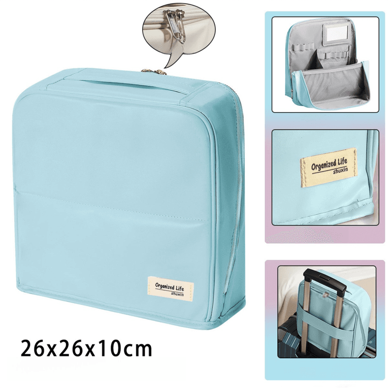 Blue Magnetic Compartmentalized Standing Cosmetic Bag - 26×10×26 cm