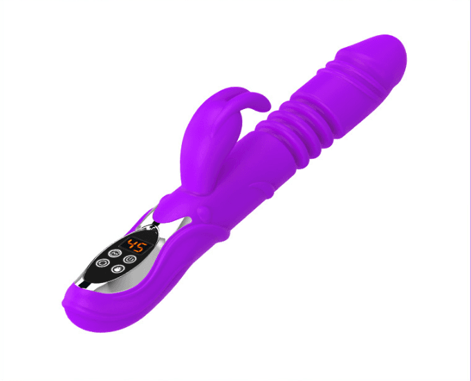 Ultimate G-Spot & Clitoral Rabbit Vibrator - Telescopic, Heated - Purple