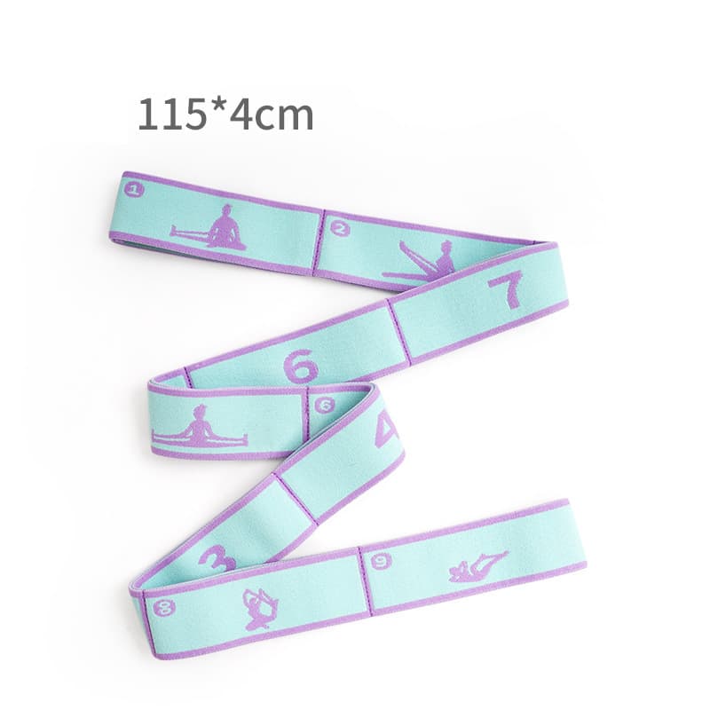Blue and Purple 9-Loop Yoga Stretch Strap - Numbered Band for Flexibility