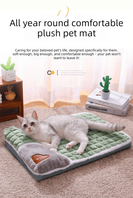 Thickened Pet Sofa Bed M Size 50 × 35 cm Green Dog Mat - Green Sleeping