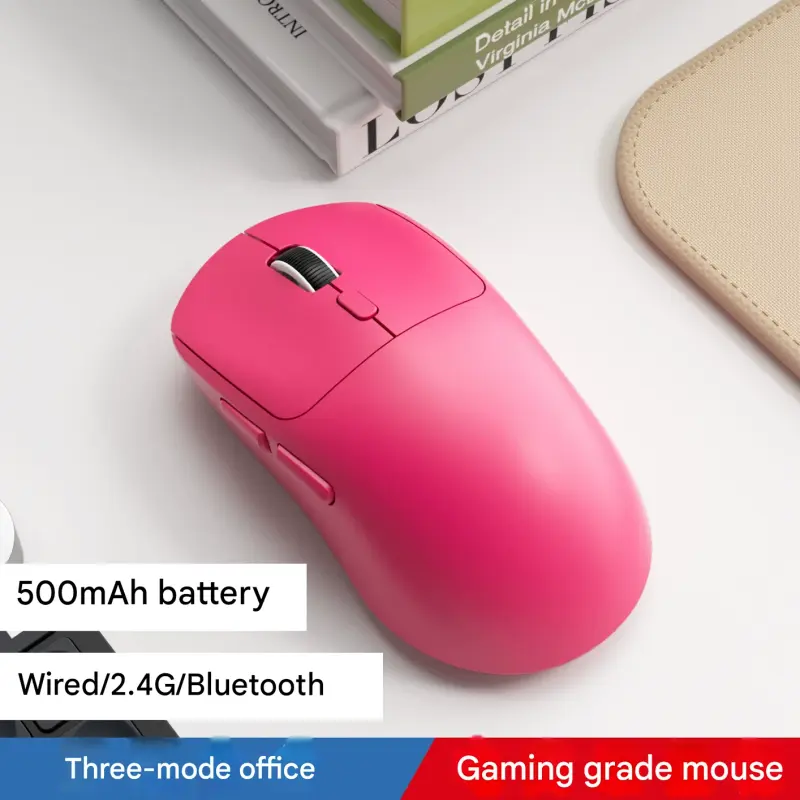 75g Ultra-Lightweight Tri-Mode Wireless Gaming Mouse - 1000Hz Polling - Pink